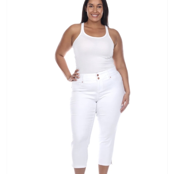 Roz & Ali White Denim Ankle Pants Sz. 14P - Picture 13 of 13